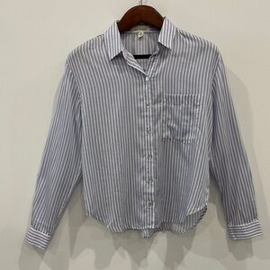Cloth & Stone Blue and White Striped Shirt